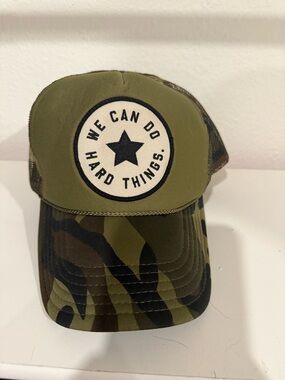 We Can Do Hard Things Olive Camo Trucker Hat